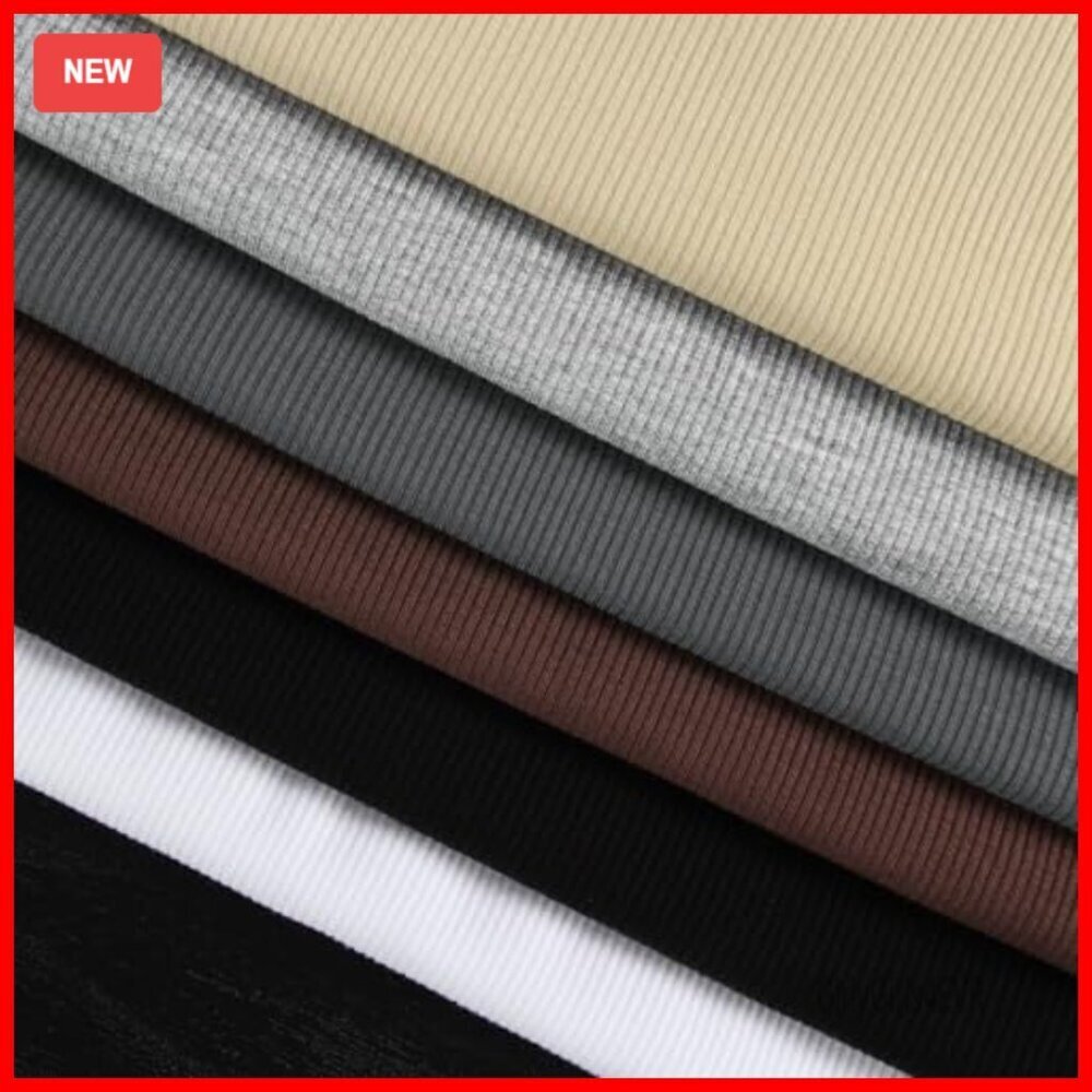 Long Sleeve V Neck Ribbed Knit Slim Fit T-Shirt Casual Basic Top - Picture 6 of 7